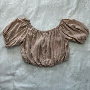 SHEIN Blush Puff Sleeve Blouse